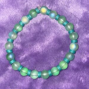 Duo color green Acrylic beads .